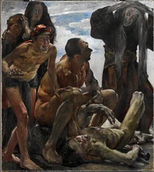 ""Le deuil"" (El duelo) Peinture de Lovis Corinth (1858-1925) - 1908 - Óleo sobre lienzo Dim 192x174 cm Museo Estatal de Baja Sajonia, Hannover