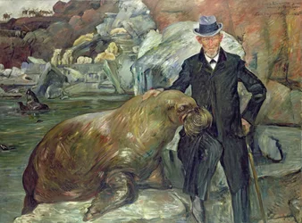 Carl Hagenbeck (1844-1913) en su zoológico, 1911