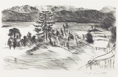 Gran paisaje del lago Walchen