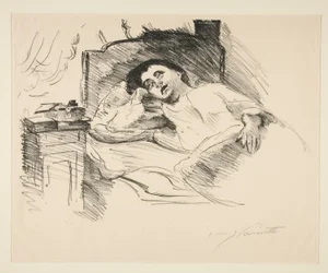 Señora descansando en la cama