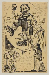Lovis Corinth a Carl Strathmann: postal, matasellos del 12 de junio de 1895 (Appenzell)
