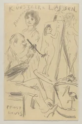 Lovis Corinth a Carl Strathmann: postal, matasellada el 25 de junio de 1904