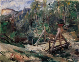 Paisaje tirolés con un puente