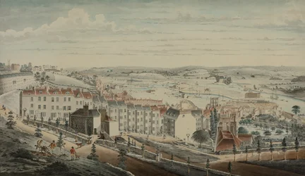 Vista de Granby Hill, Clifton, desde el oeste (acuarela sobre papel)