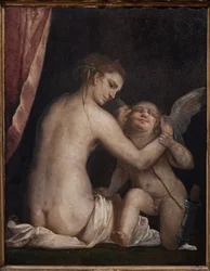 Fontanellato, Labirinto della Masone, Colección de Arte Franco Maria Ricci: "Venus vendando a Cupido".