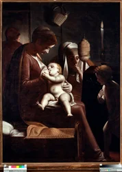 Virgen y Niño con San Juan Bautista o Virgen de la vela o Sagrada Familia con Santa Ana y San Juan Bautista