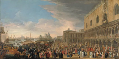 La entrada del embajador francés en Venecia en 1706
La entrada ceremonial de Henri-Charles Arnauld de Pomponne, conocido como el Abate de Pomponne, en Venecia como embajador francés el 10 de mayo de 1706