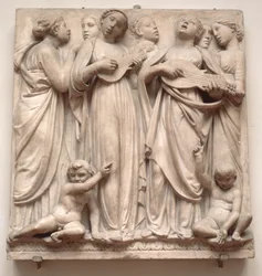 Ángeles cantores, relieve de la Cantoria, hacia 1432-38