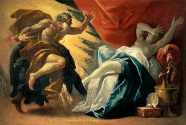 Júpiter y Sémele, por Luca Ferrari (1605-1654)
