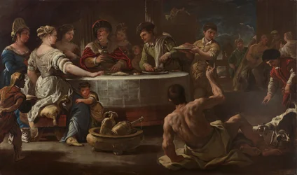 El rico y Lázaro, 1680