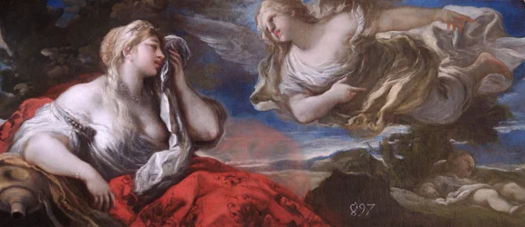Agar e Ismael en el desierto c.1696 (óleo sobre lienzo)
