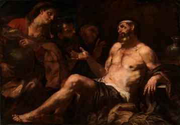 Job y sus consoladores, siglo XVII