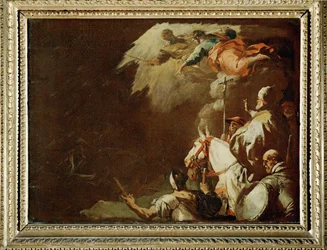 El Papa León Magno se enfrenta a Atila el Huno Bozzetto (pintura sobre lienzo)