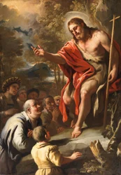 Der heilige Johannes predigt in der Wildnis