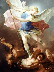 San Miguel vence al demonio, de Luca Giordano (1634-1705), óleo sobre lienzo