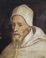 Retrato del Papa Pablo III (1468-1549), pintura de Luca Longhi (1507-1580)