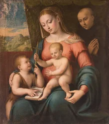 Virgen con el Niño, el Joven San Juan y un San Nicolás de Tolentino (óleo sobre lienzo)