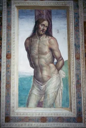 La flagelación de Jesús, fresco de Luca Signorelli, abadía de Monte Oliveto Maggiore, Toscana, Italia