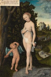 Venus con Cupido robando miel