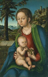 Alemán: Madonna mit Kind und Trauben La Virgen y el Niño con un racimo de uvas