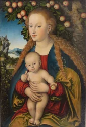 Alemán: Madonna und Kind unter dem Apfelbaum Madonna and Child under the Apple Tree / La Virgen y el Niño bajo un manzano