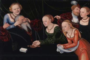 Viejo engañado por cortesanas, ca 1537