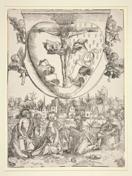 La Virgen, San Juan, San Lorenzo y San Roque con los brazos del Sagrado Corazón