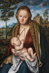 La Virgen amamanta al Niño Jesús