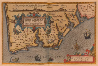Atlas de gran tamaño titulado "Speculum nauticum super navigatione maris occidentalis confectu, continens omnes oras maritimas Galliae, Hispaniae, and praecipuarum partium Angliae", c.1591 (dibujo).