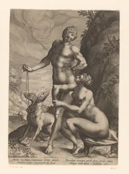 Venus y Adonis con dos perros