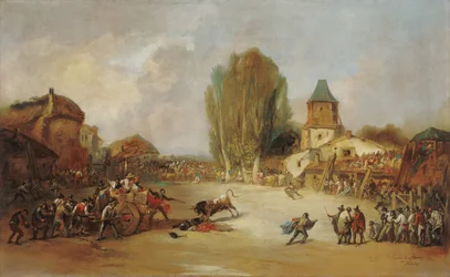 Corrida de toros en un pueblo