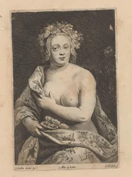 Retrato de una mujer desconocida con un ventilador