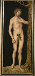 Adán. Cara exterior de las alas de un altar (óleo sobre madera)