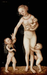 Caridad Pintura de Lucas Cranach el Viejo (1472-1553) Dim. 56x36 cm Londres, National Gallery