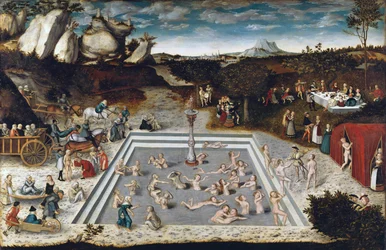 Fuente de la Juventud, por Cranach, Lucas, el Viejo (1472-1553). Óleo sobre madera