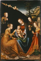 El matrimonio místico de Santa Catalina de Alejandría con las Santas Dorotea, Margarita y Bárbara