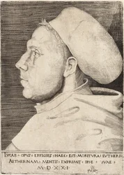 Martín Lutero como fraile agustino por Lucas Cranach el Viejo 1521