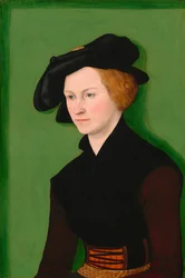 Retrato de mujer - Joven vestida de terciopelo negro