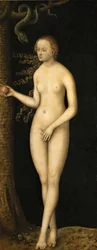 Renacimiento: La Caída del Hombre: Eva por Lucas Cranach el Viejo, ca 1510-1520