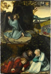 La Agonía en el Jardín, por Cranach, Lucas, el Viejo (1472-1553).