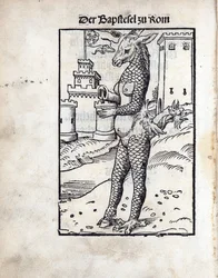 El Bapstesel zu Rom (El Asno Papal de Roma), por Lucas Cranach el Viejo (1472-1553). Xilografía
