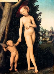 Venus y Cupido robando miel, detalle