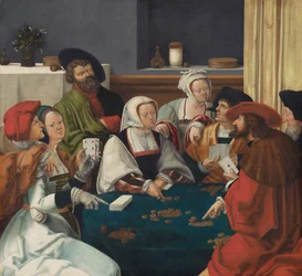 Los jugadores de cartas, probablemente c.1550-99 (óleo sobre lienzo)