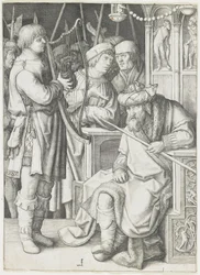 David tocando el arpa ante Saúl, c. 1508