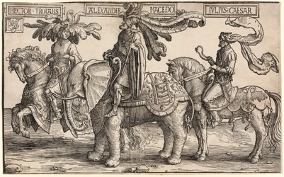 Héctor de Troya, Alejandro de Macedonia, Julio César, de Los Nueve Héroes