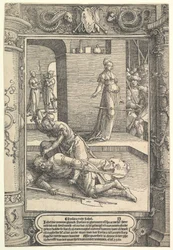 Jael Matando a Sísara, marco ornamental, ca. 1517