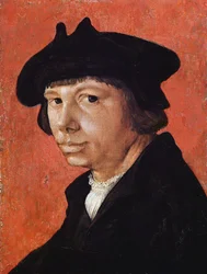 Autorretrato - Pintura de Lucas van Leyden (1489/94-1533) (Lucas de Leyde, Lucas Huighensz ou Lucas Jacobsz)- 1525-1526 - Óleo sobre madera - 28,9x21,4 cm - Museo Herzog Anton Ulrich, Braunschweig