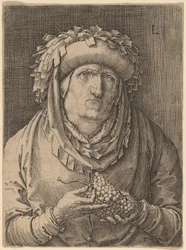 La anciana con uvas