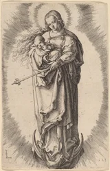 La Virgen y el Niño en la media luna