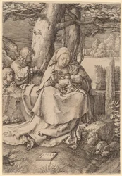 La Virgen y el Niño con dos ángeles